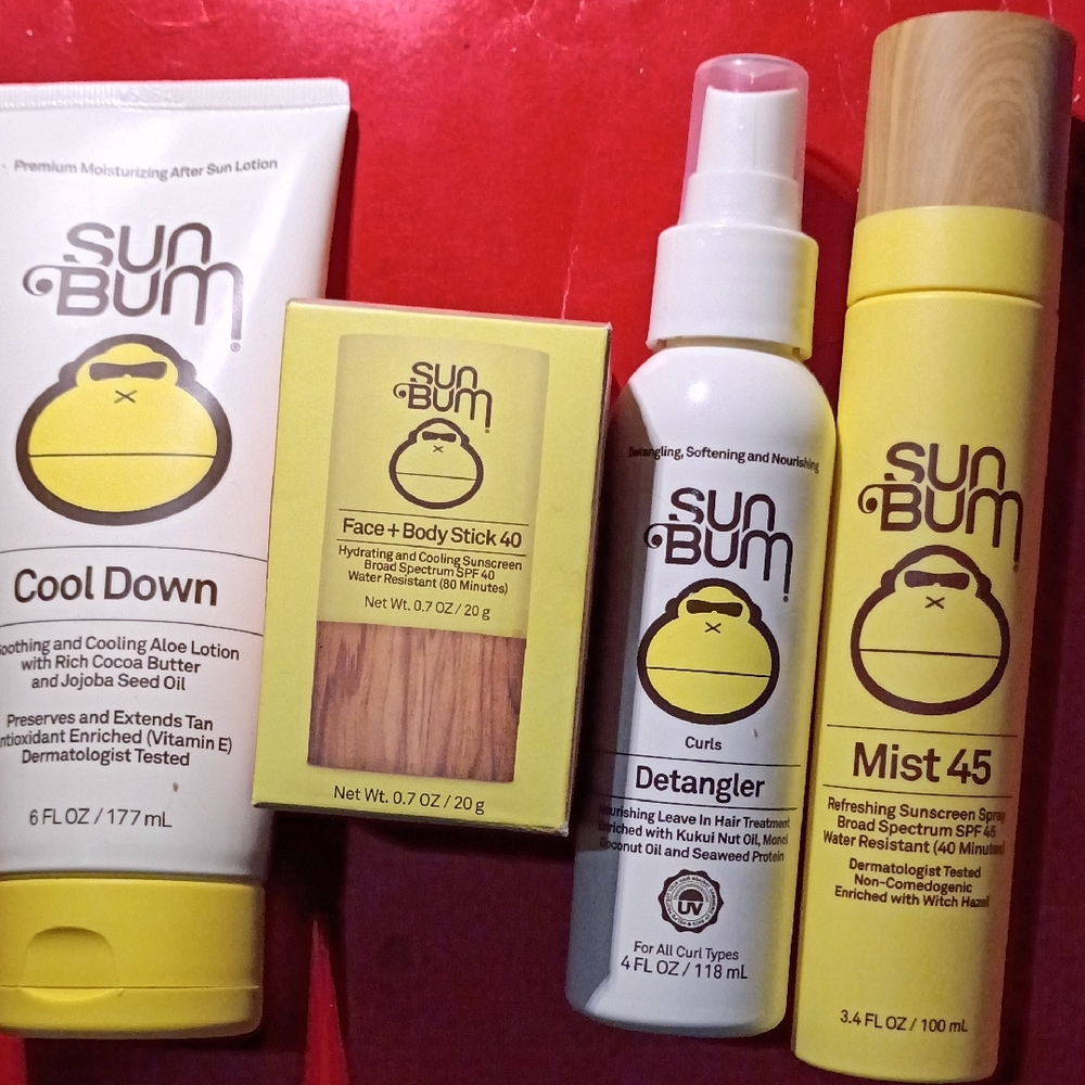 SunBum Misc Cool Down Gel Detangler Mist 45 & Face+Body Stick